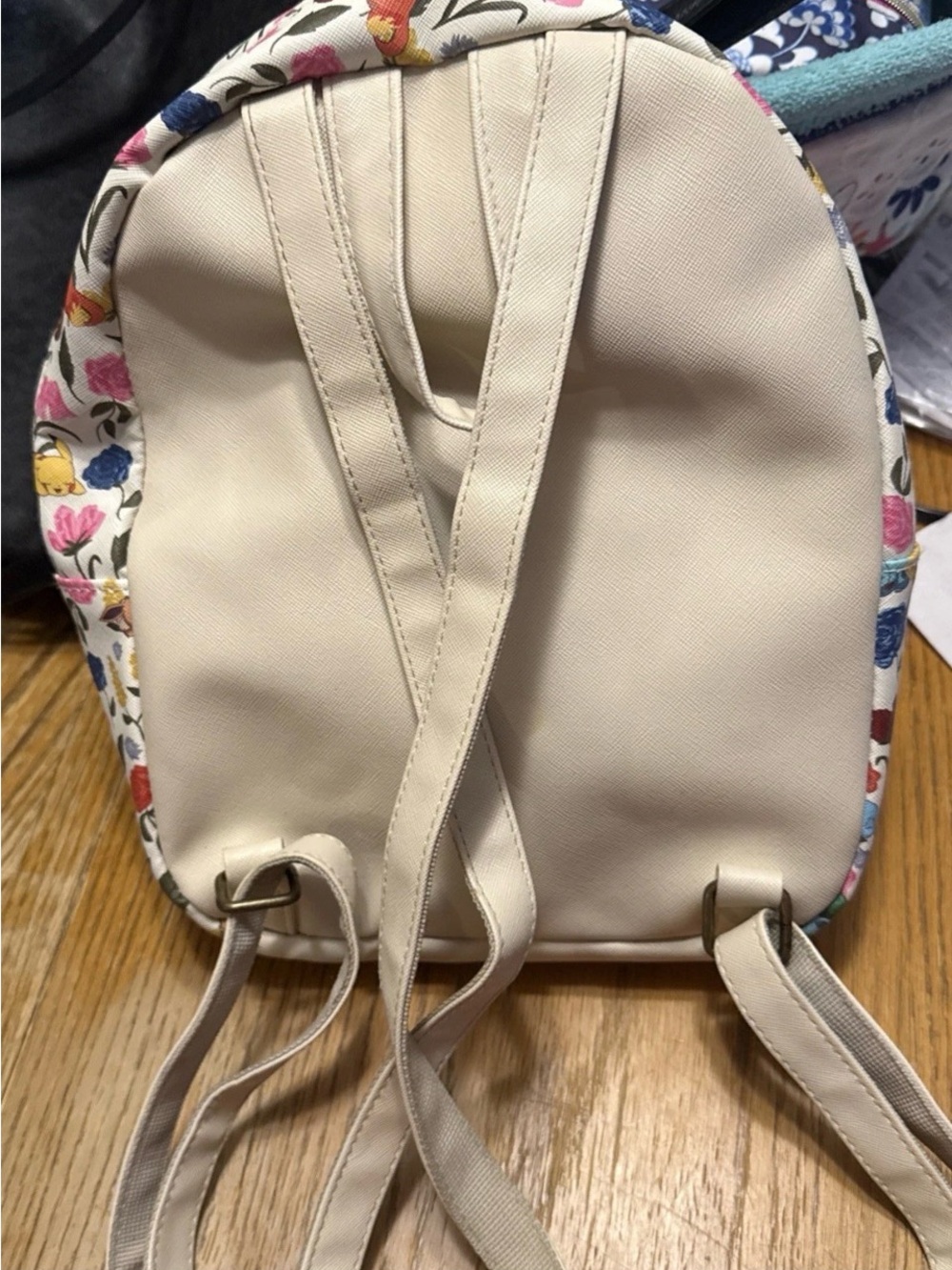 Pokemon Floral Mini Backpack in White with Multicolor Flower and Character Print - Picture 2 of 3